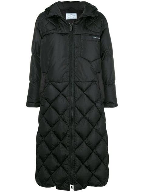 prada long padded coat|Prada winter jacket.